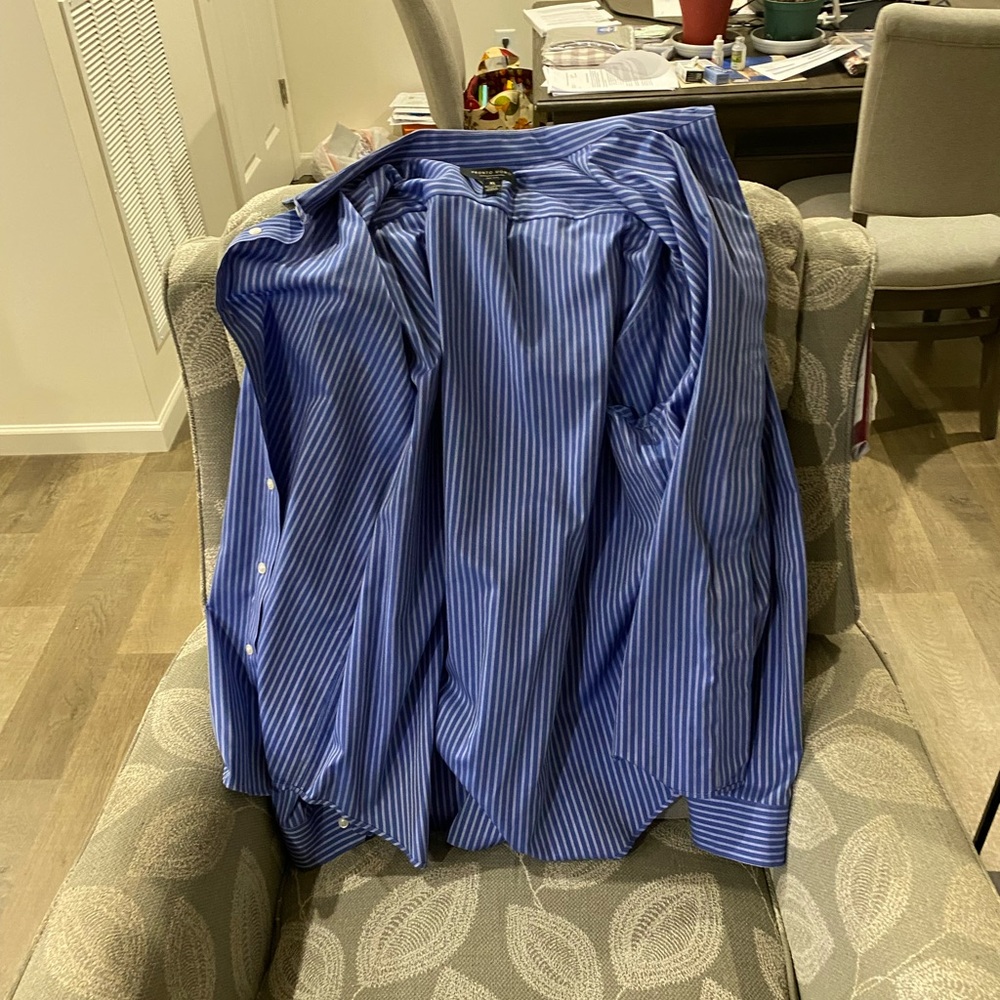 Pronto Uomo XL Mens Blue Dress Shirt